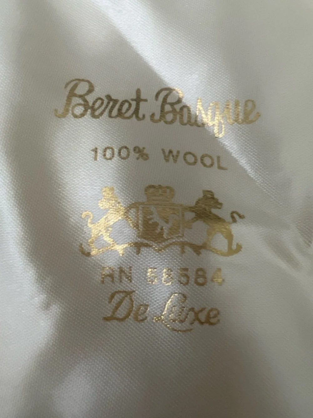 Beret Basque De-Luxe 100% Wool Hat Classic French Style White Satin Lined